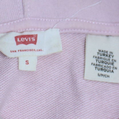 Levi's Women Pink Pullover Hoodie Small Cotton Logo Casual