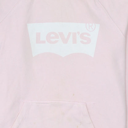 Levi's Women Pink Pullover Hoodie Small Cotton Logo Casual