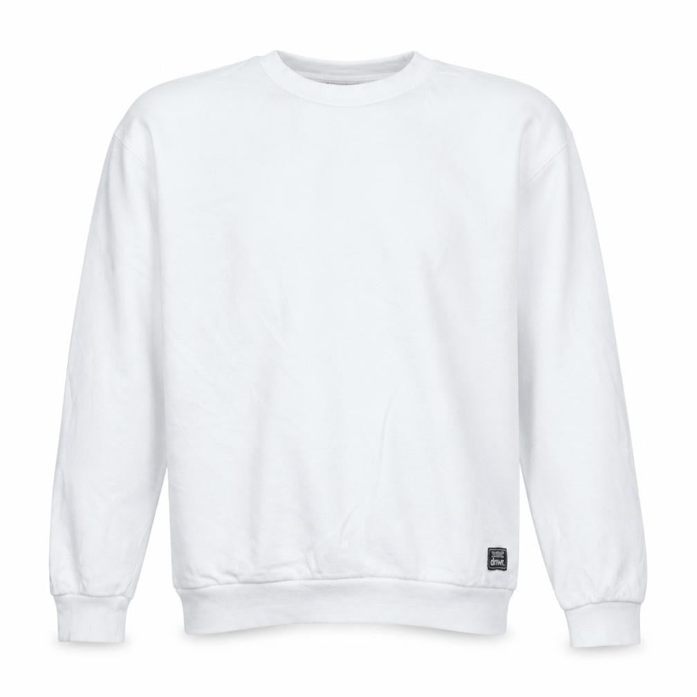 Zara Men White Long Sleeve Crew Neck Pullover Sweatshirt M
