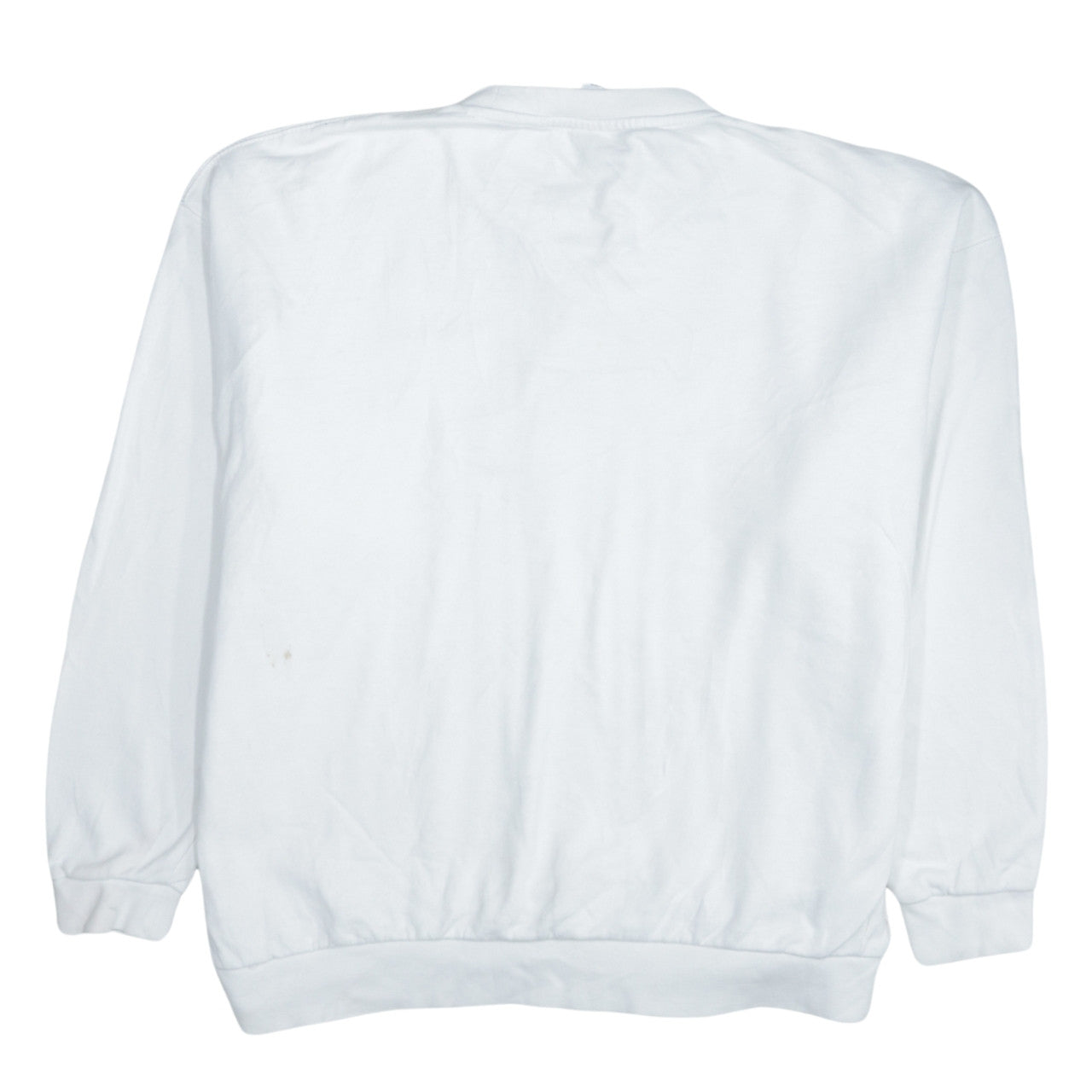 Zara Men White Long Sleeve Crew Neck Pullover Sweatshirt M