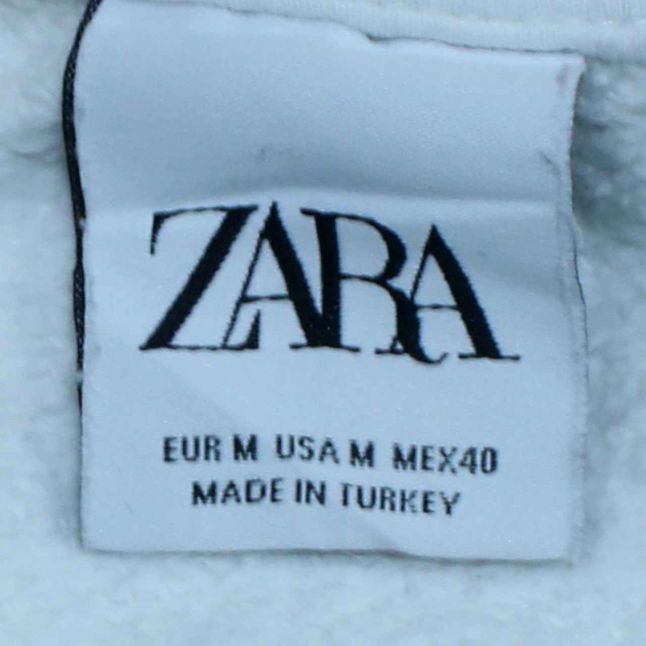 Zara Men White Long Sleeve Crew Neck Pullover Sweatshirt M