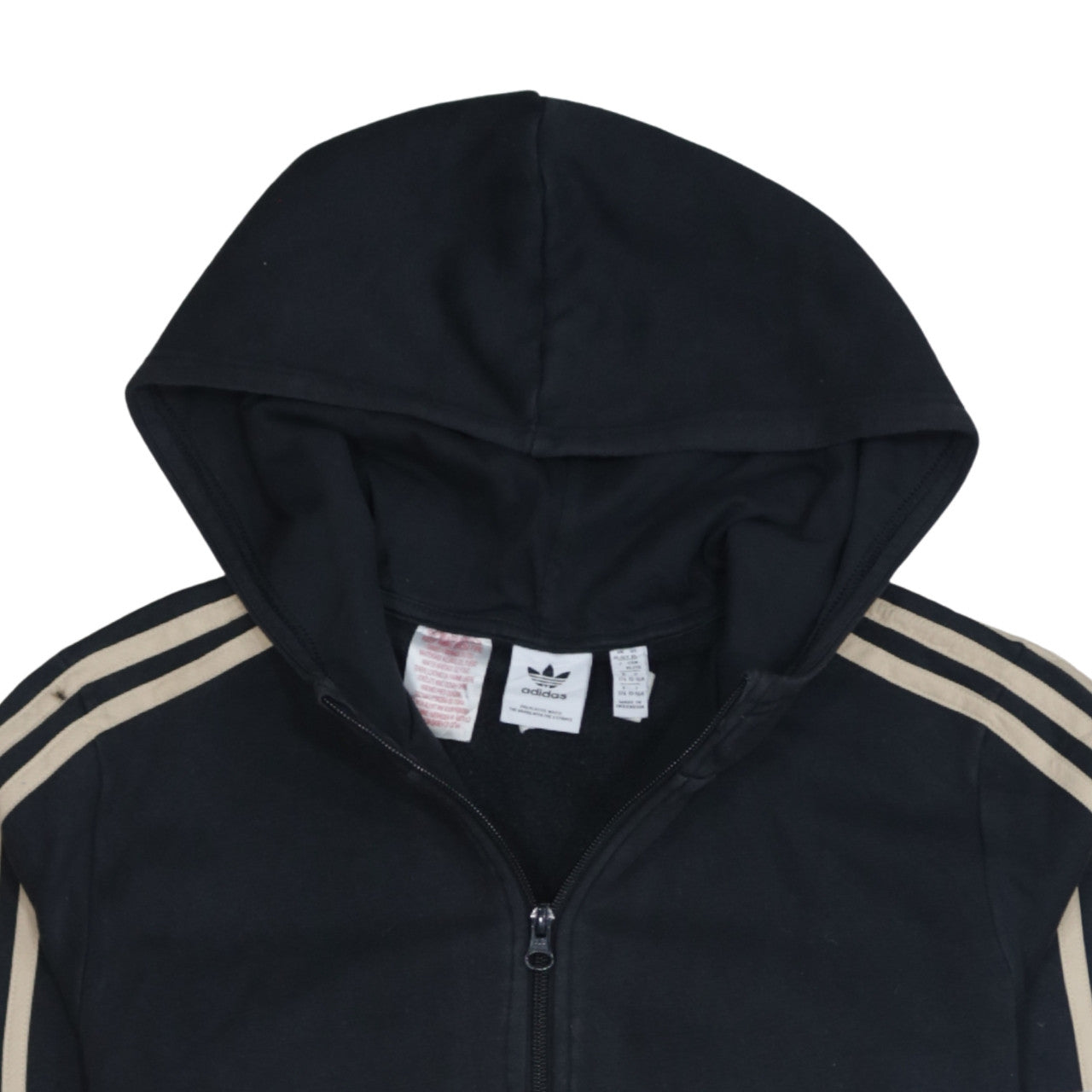 Adidas Boys Black Beige 1/2 Zip Hoodie XL 15-16 Years Colourblock Hooded Sweatshirt