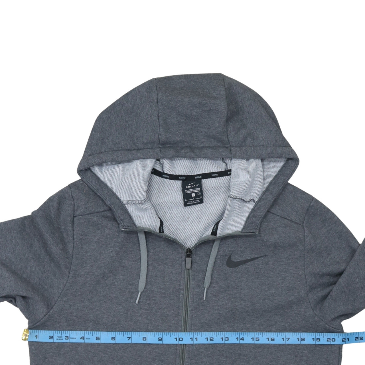 Nike Men's Grey Dri-Fit Full Zip Hoodie Small Classic Fit