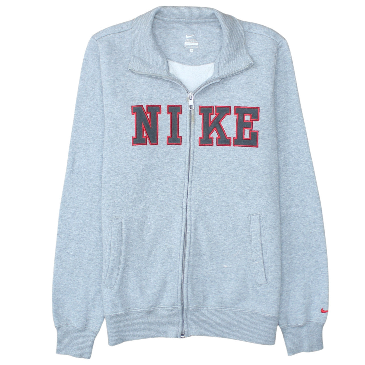 Nike Men's Grey Full Zip Sweatshirt Size M Logo Athletic Jacket