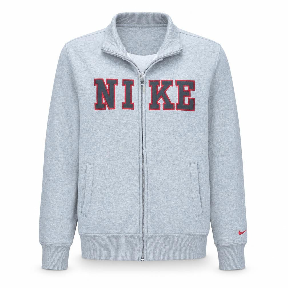 Nike Men's Grey Full Zip Sweatshirt Size M Logo Athletic Jacket