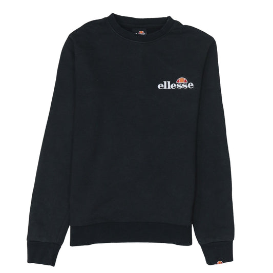 Ellesse Women's Black Cotton Blend Crew Neck Sweatshirt UK 8