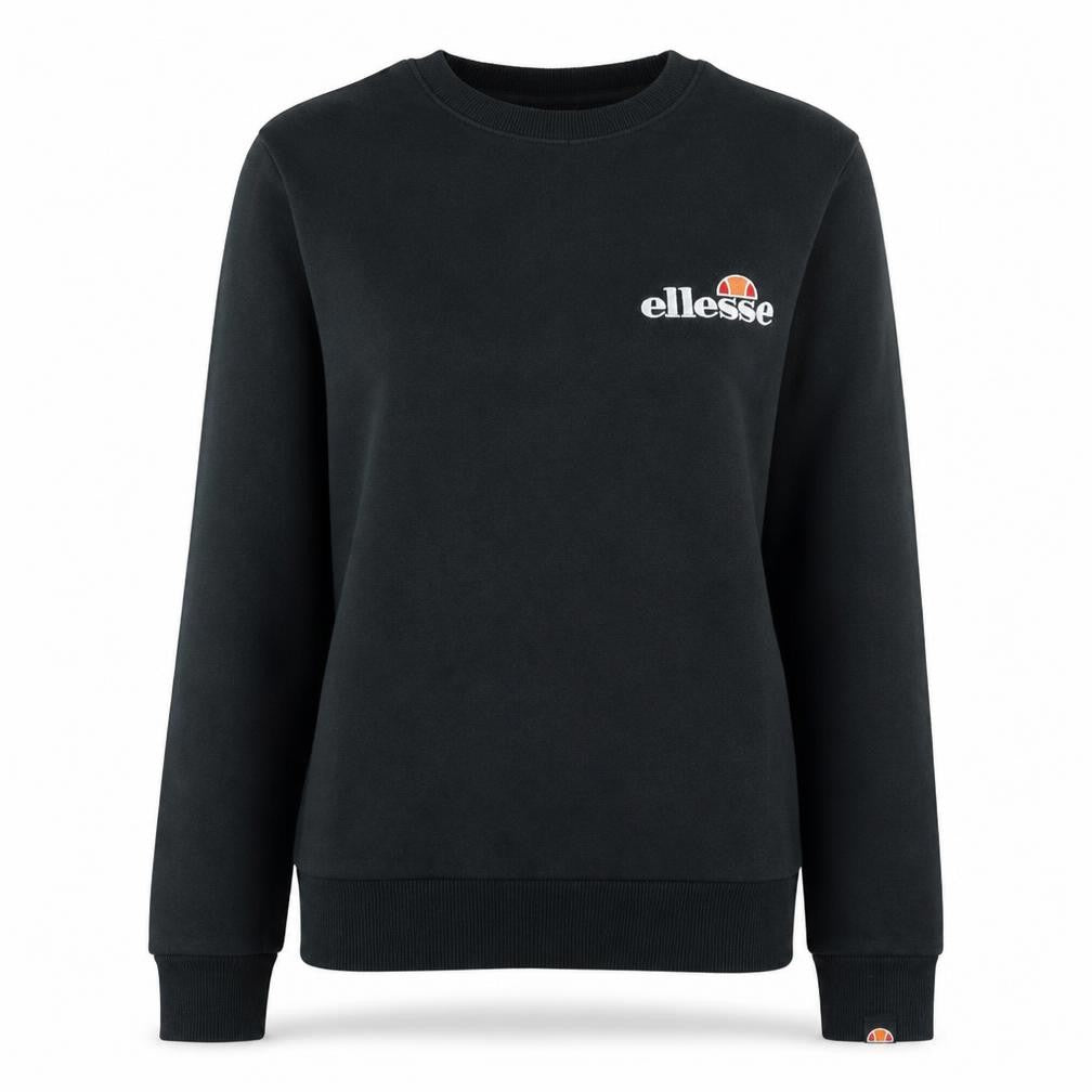 Ellesse Women's Black Cotton Blend Crew Neck Sweatshirt UK 8