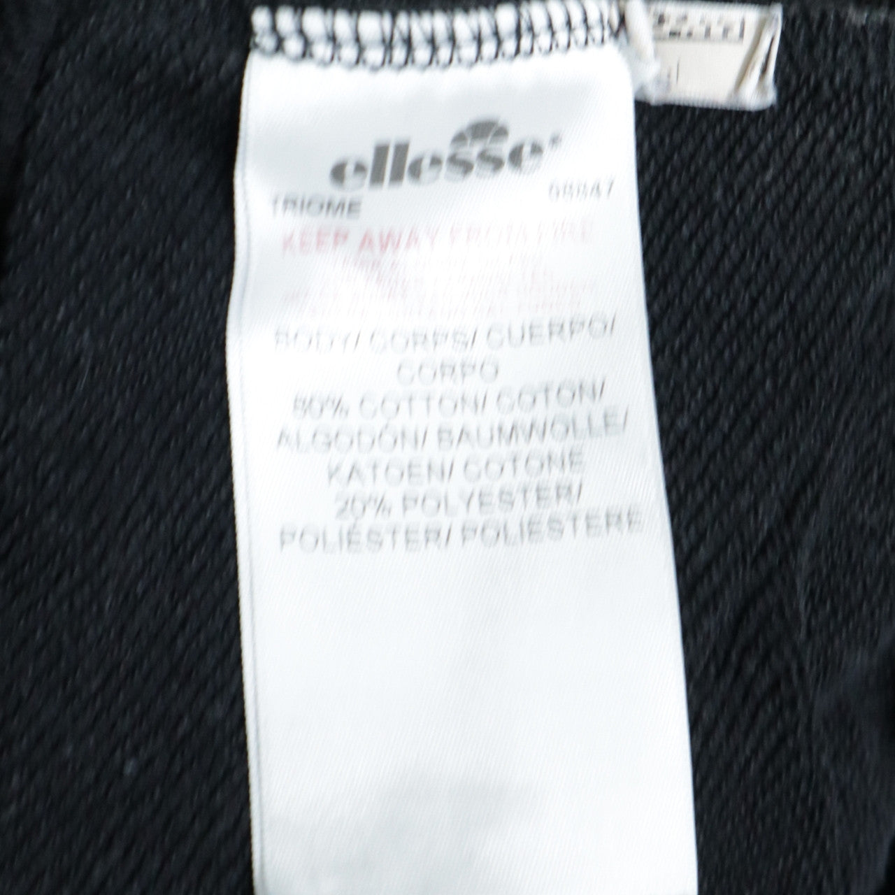 Ellesse Women's Black Cotton Blend Crew Neck Sweatshirt UK 8