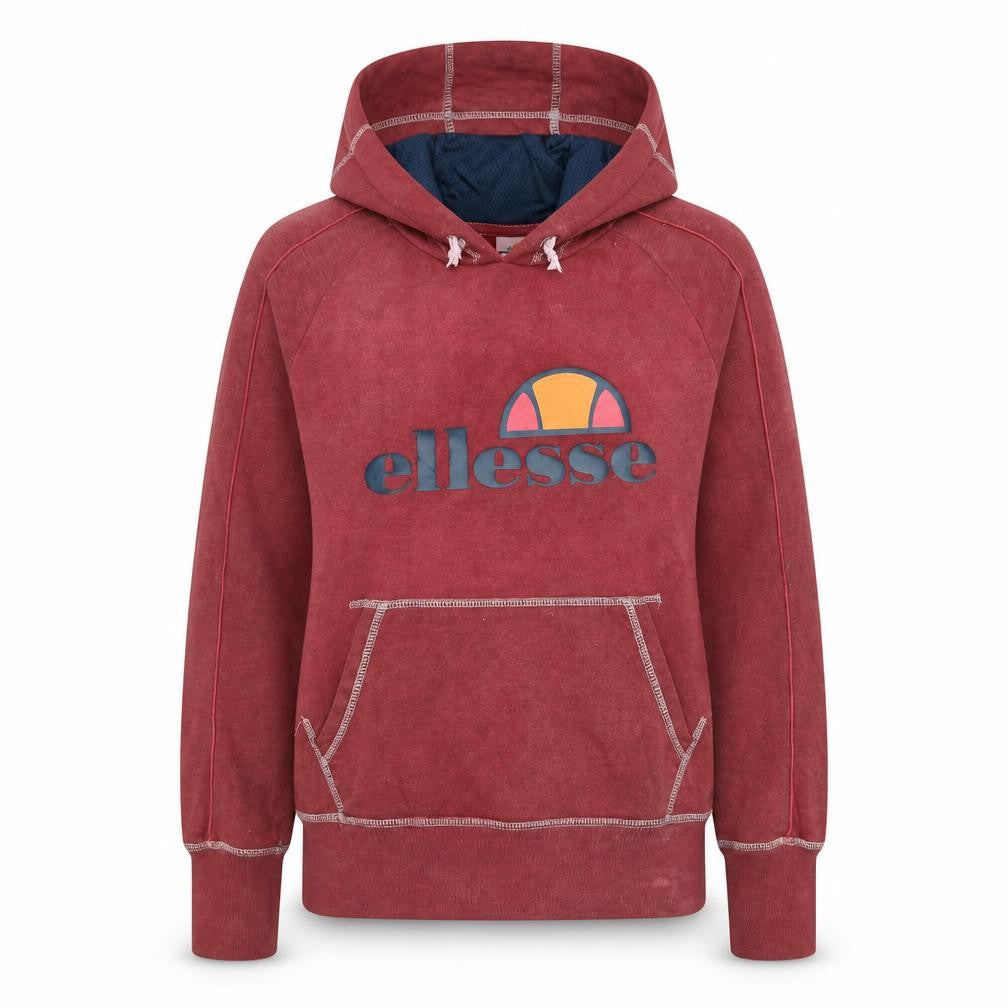 Ellesse Womens Red Hoodie Size 8 Pullover Logo Sweatshirt