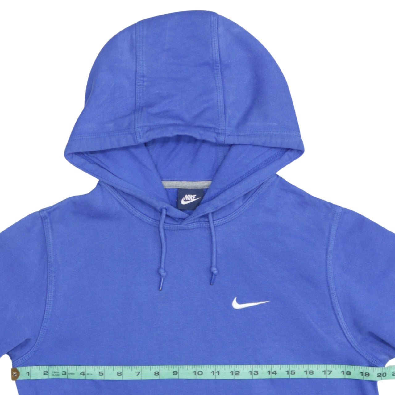 Nike Men's Blue Small Pullover Hoodie with White Logo