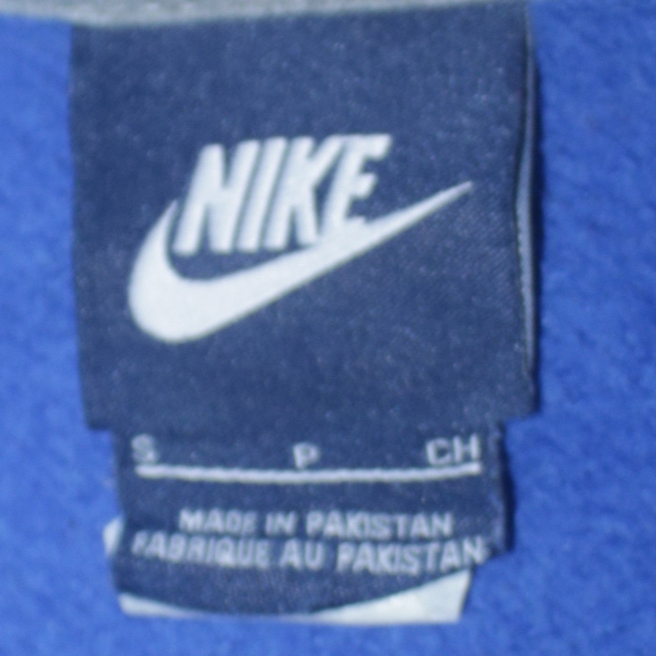 Nike Men's Blue Small Pullover Hoodie with White Logo