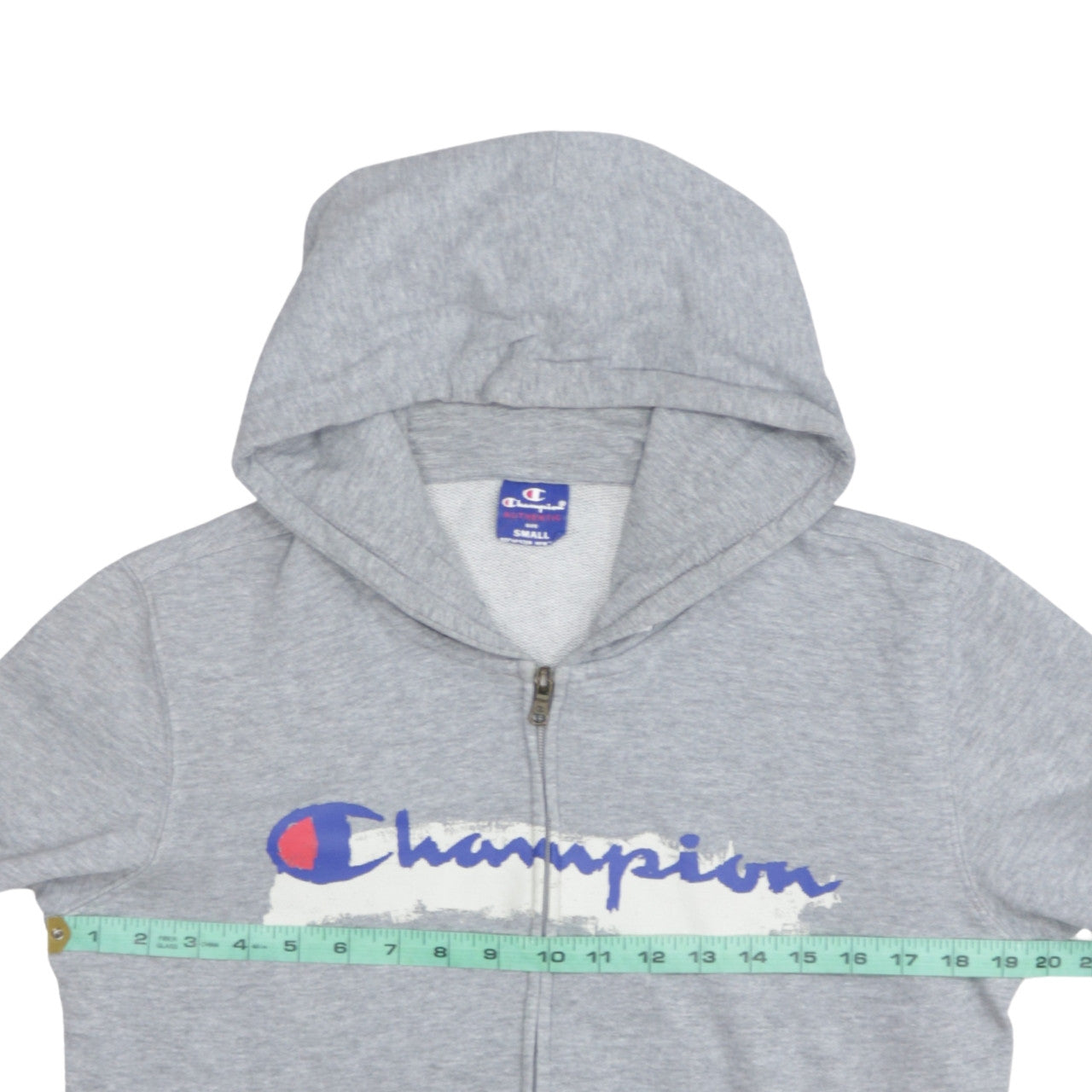 Champion Men's Grey Full Zip Hoodie Small Logo Sportswear