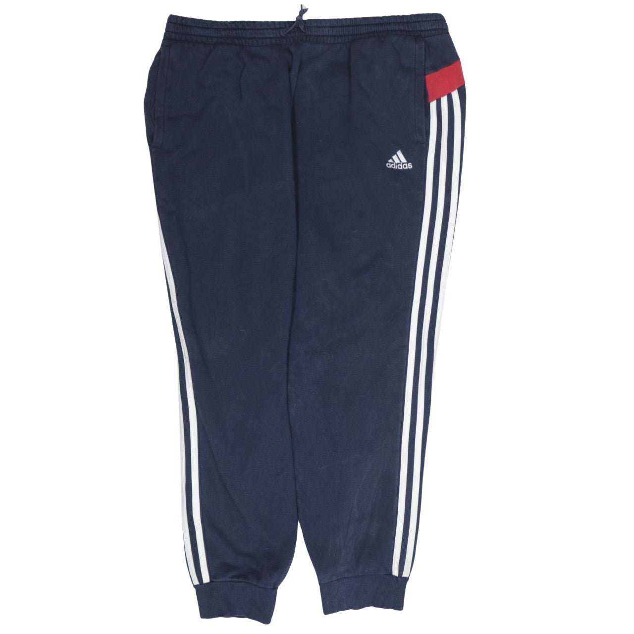 adidas Men Blue XL Jogger Trousers Elastic Waist Fleece Side Stripe