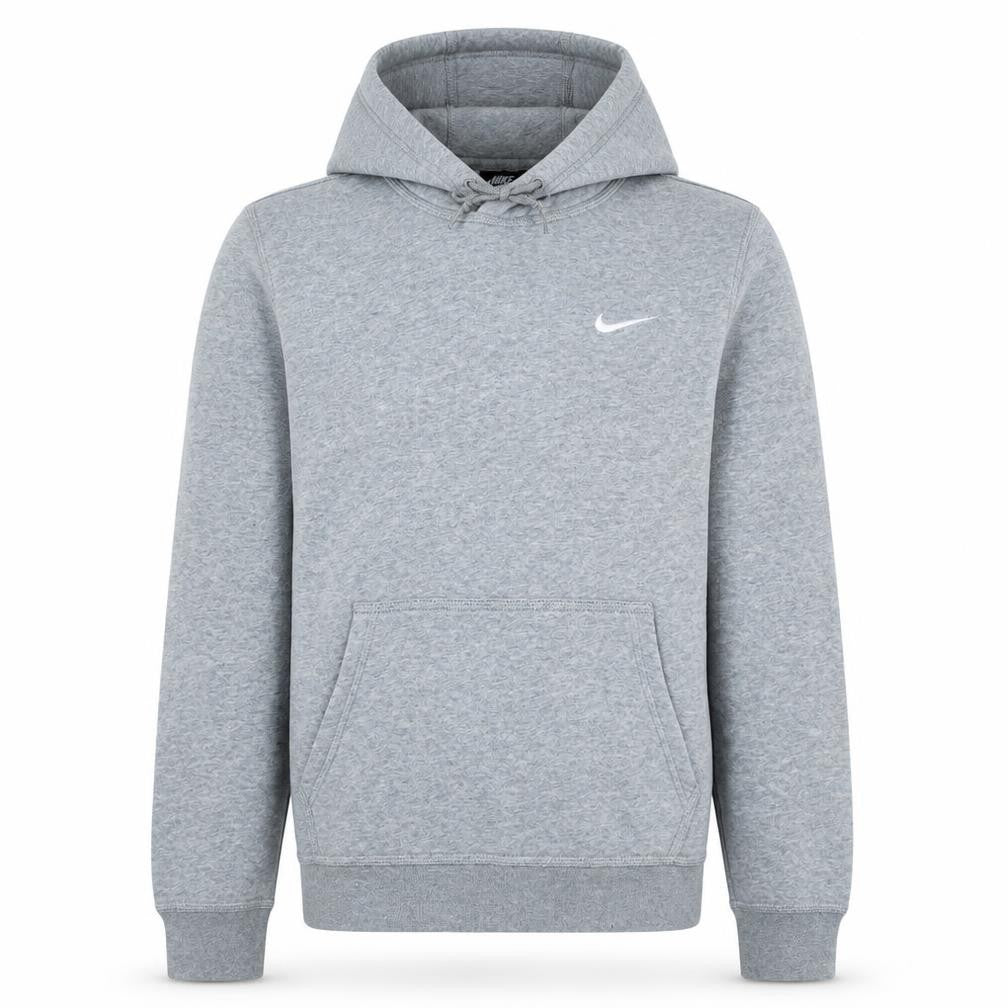 Nike Men's Grey Pullover Hoodie S Regular Fit Fleece Sweatshirt