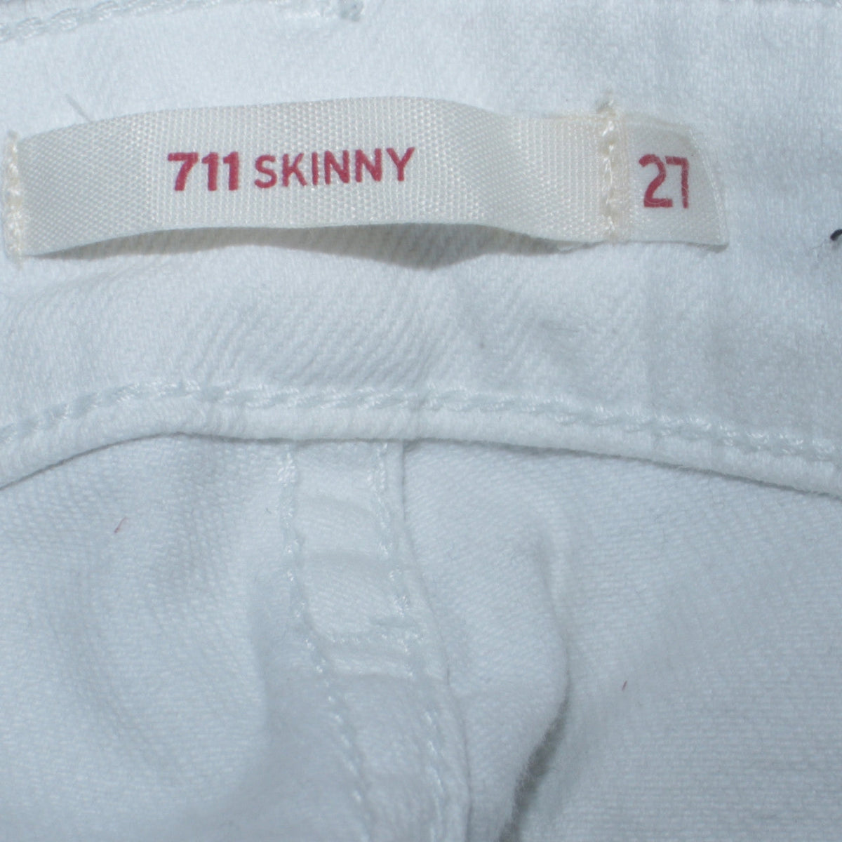 Preloved Levi's Women's White 711 Skinny Jeans Size 27 Mid Rise Denim - Image 5