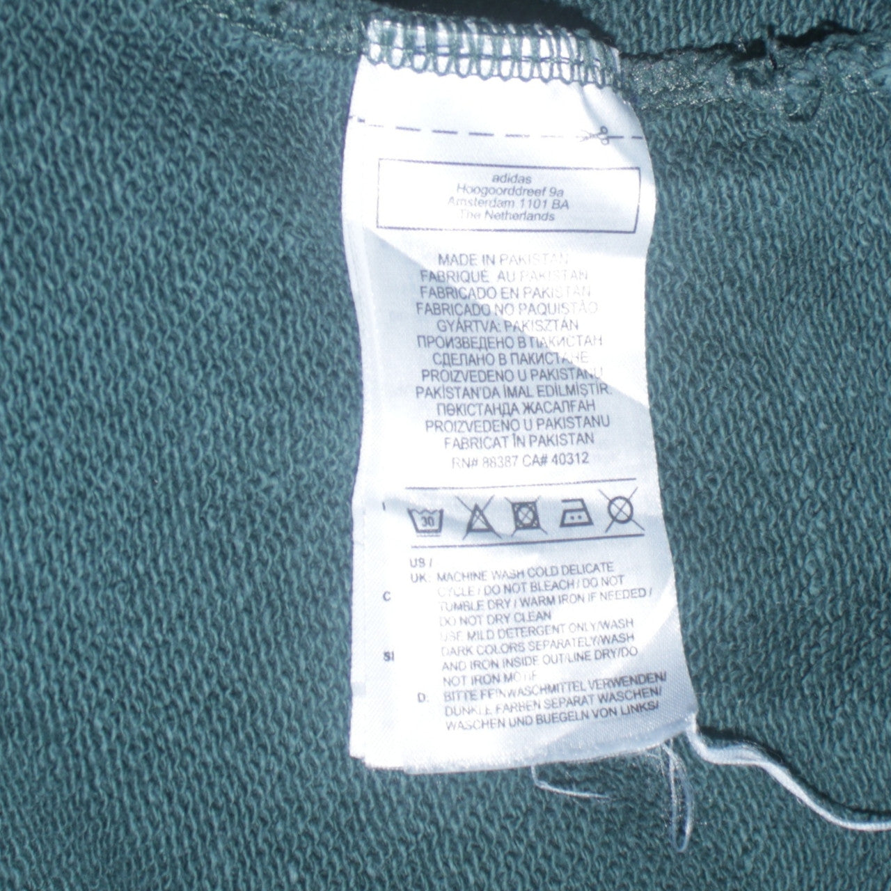adidas Men's Green Pullover Hoodie Small Regular Fit Long Sleeve