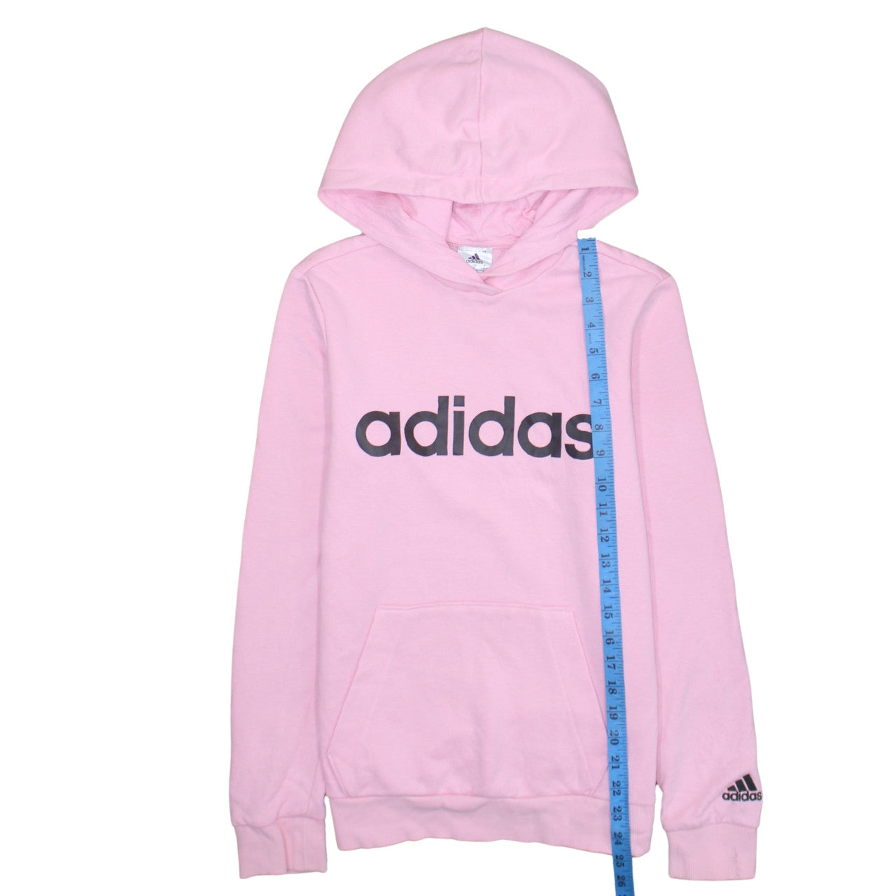 Adidas Women's Pink Pullover Hoodie Size S 8-10 Logo Cotton Blend