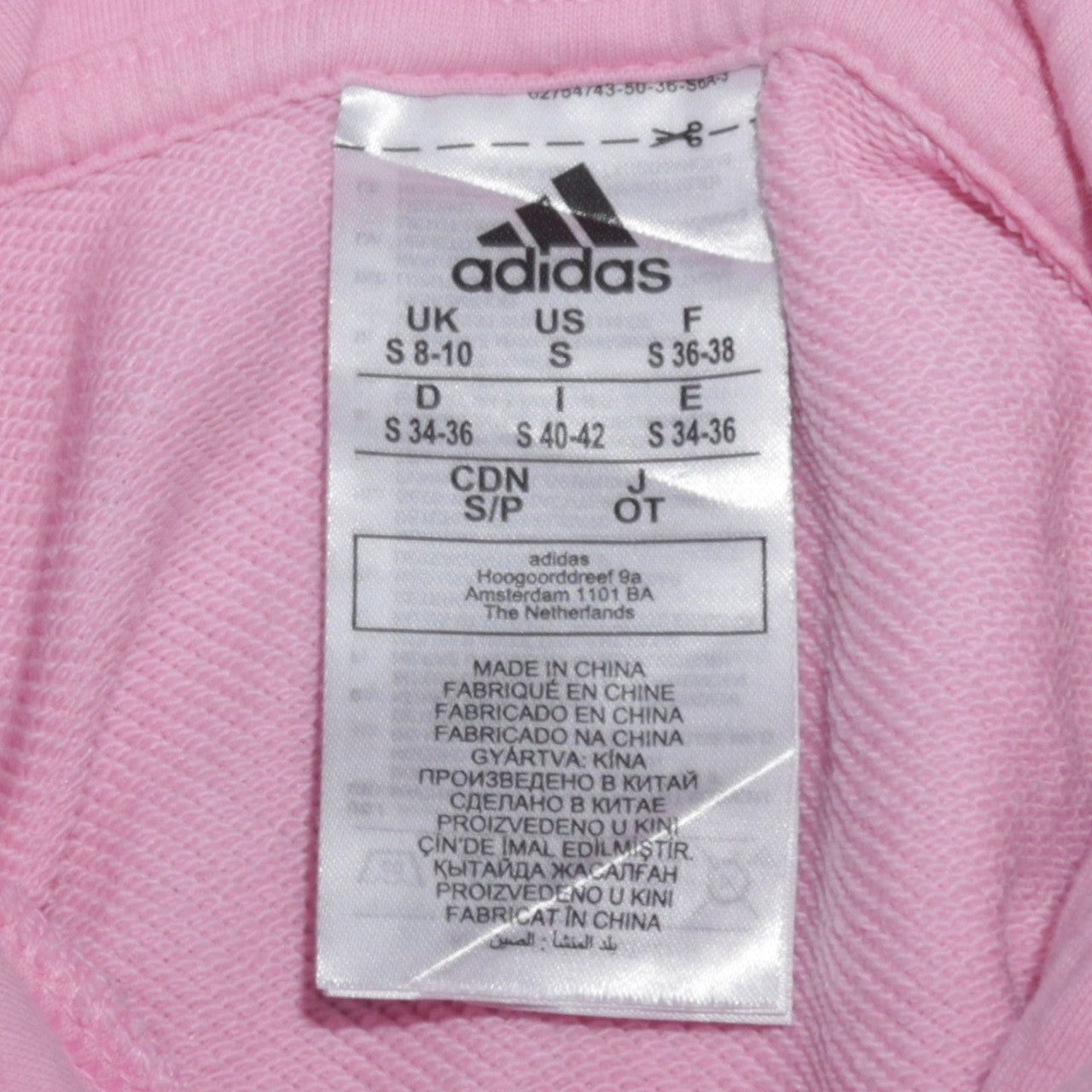 Adidas Women's Pink Pullover Hoodie Size S 8-10 Logo Cotton Blend