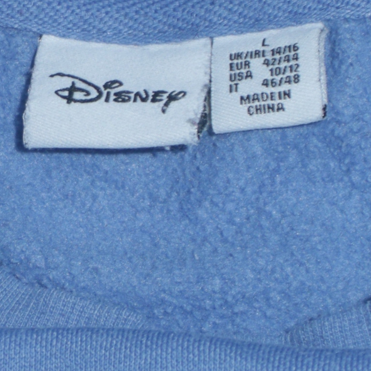 Disney Women Blue Stitch Sweatshirt L 14/16 Pullover Cotton Blend