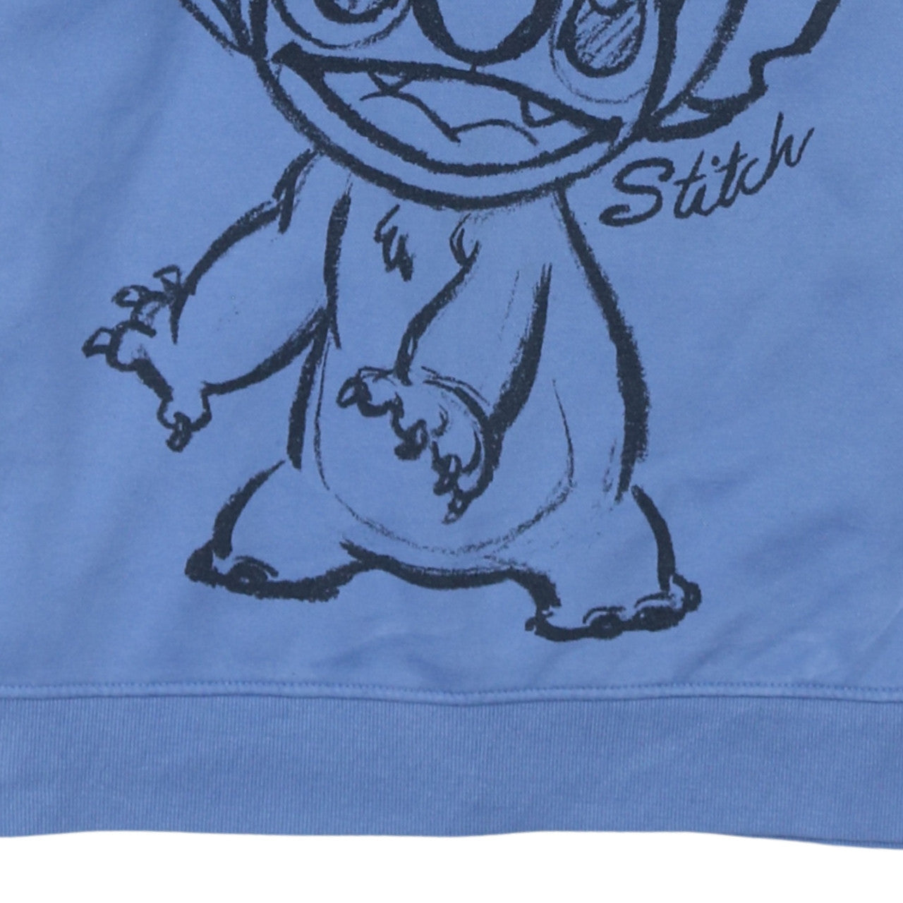 Disney Women Blue Stitch Sweatshirt L 14/16 Pullover Cotton Blend