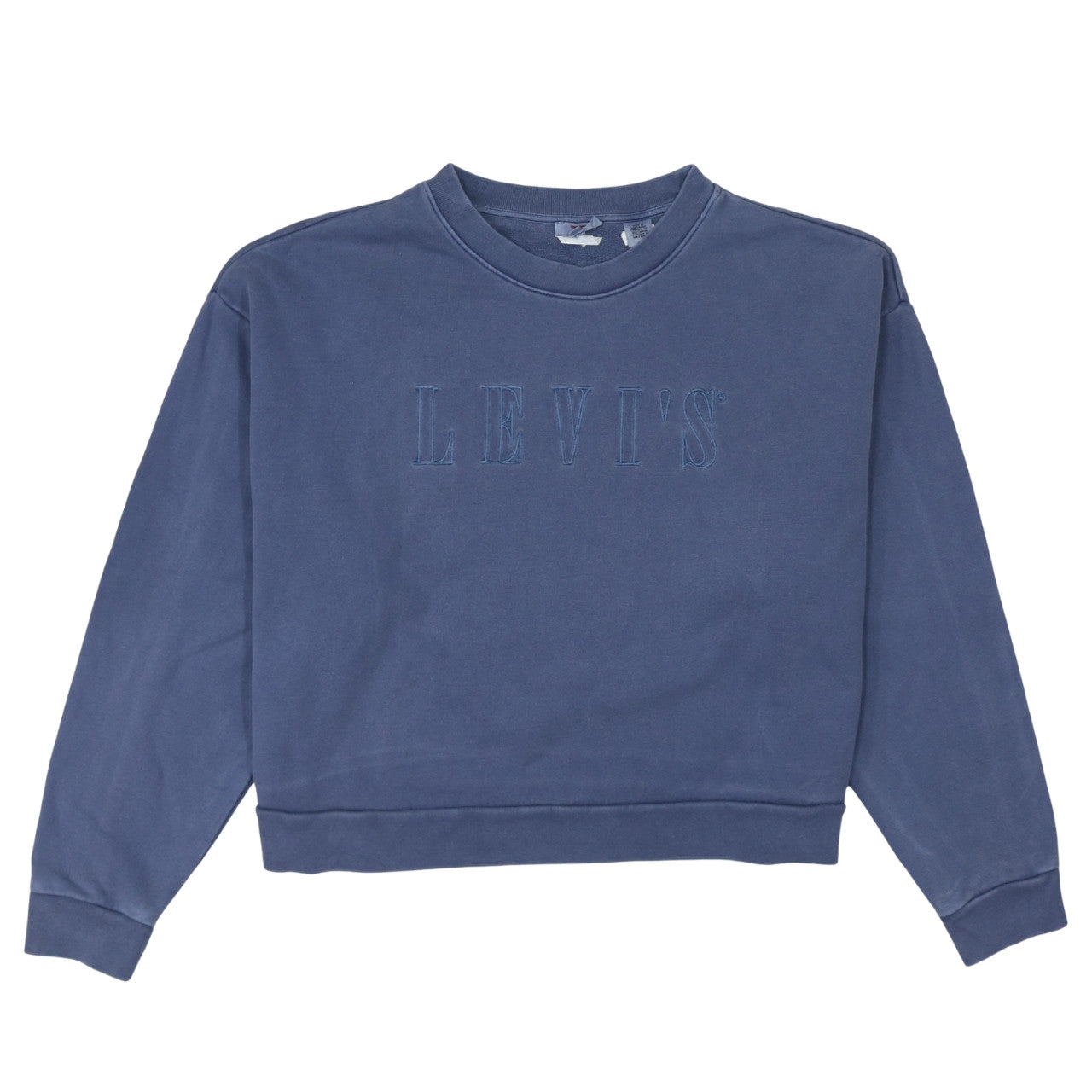 Levi's Women Blue Logo Crew Neck Pullover Sweatshirt Size L