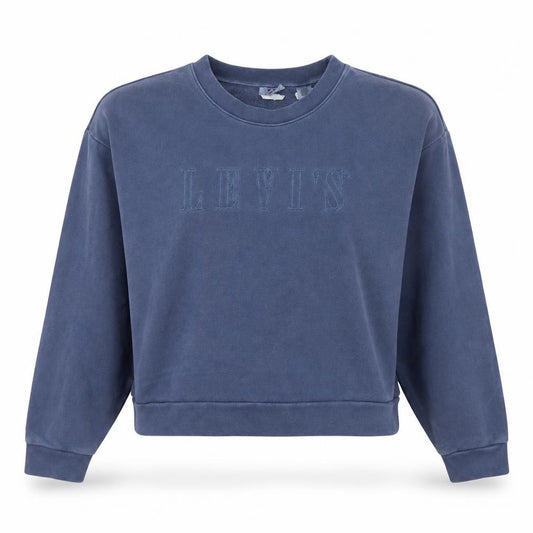 Levi's Women Blue Logo Crew Neck Pullover Sweatshirt Size L
