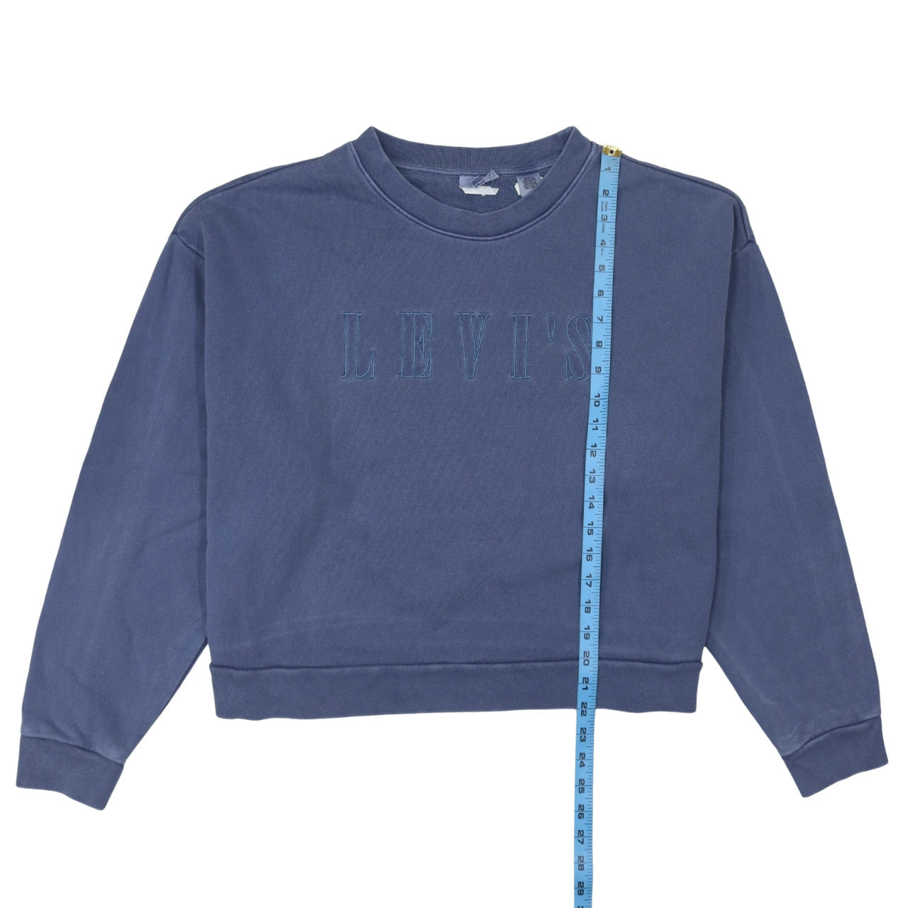 Levi's Women Blue Logo Crew Neck Pullover Sweatshirt Size L