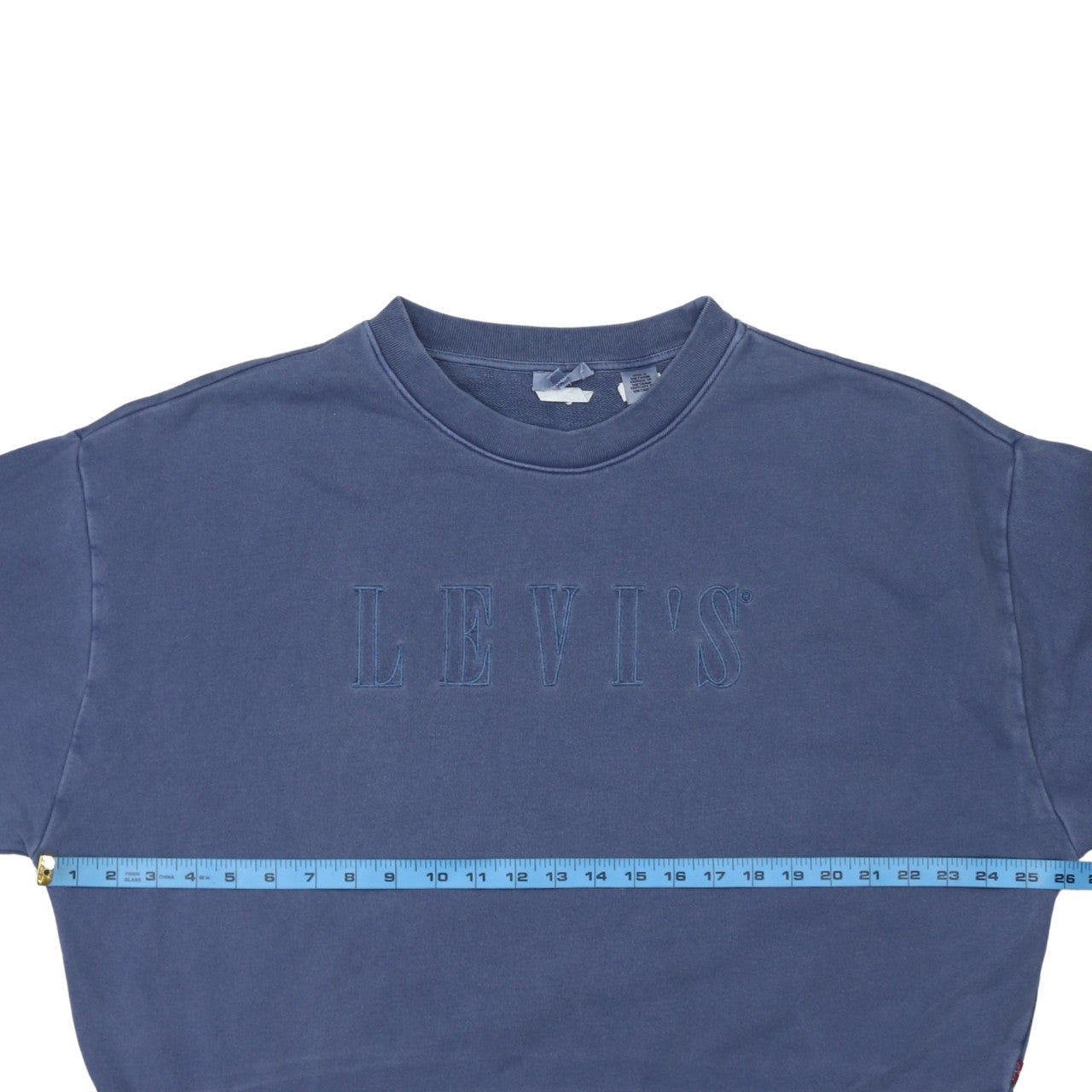 Levi's Women Blue Logo Crew Neck Pullover Sweatshirt Size L