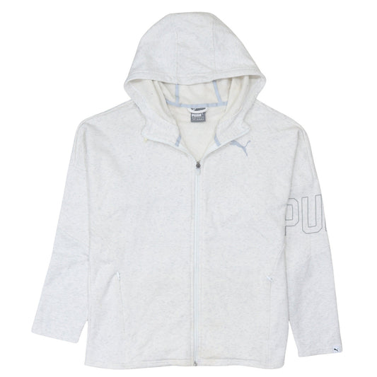 Puma Women's White Full Zip Hooded Sweatshirt Size 12 UK