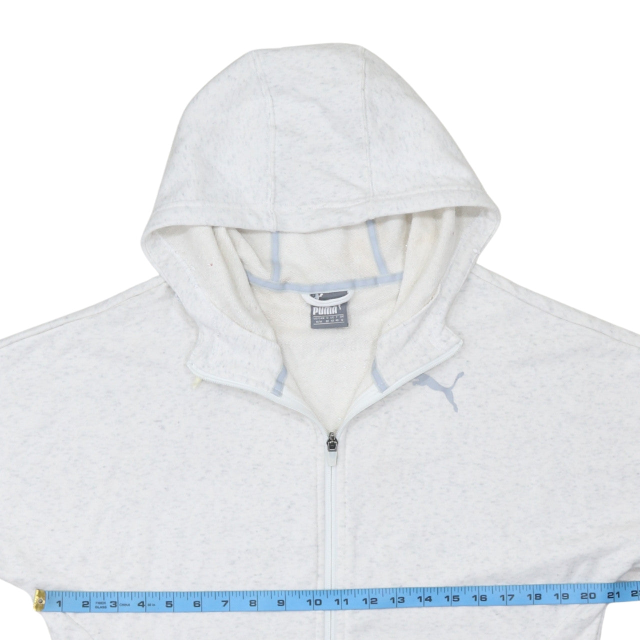 Puma Women's White Full Zip Hooded Sweatshirt Size 12 UK
