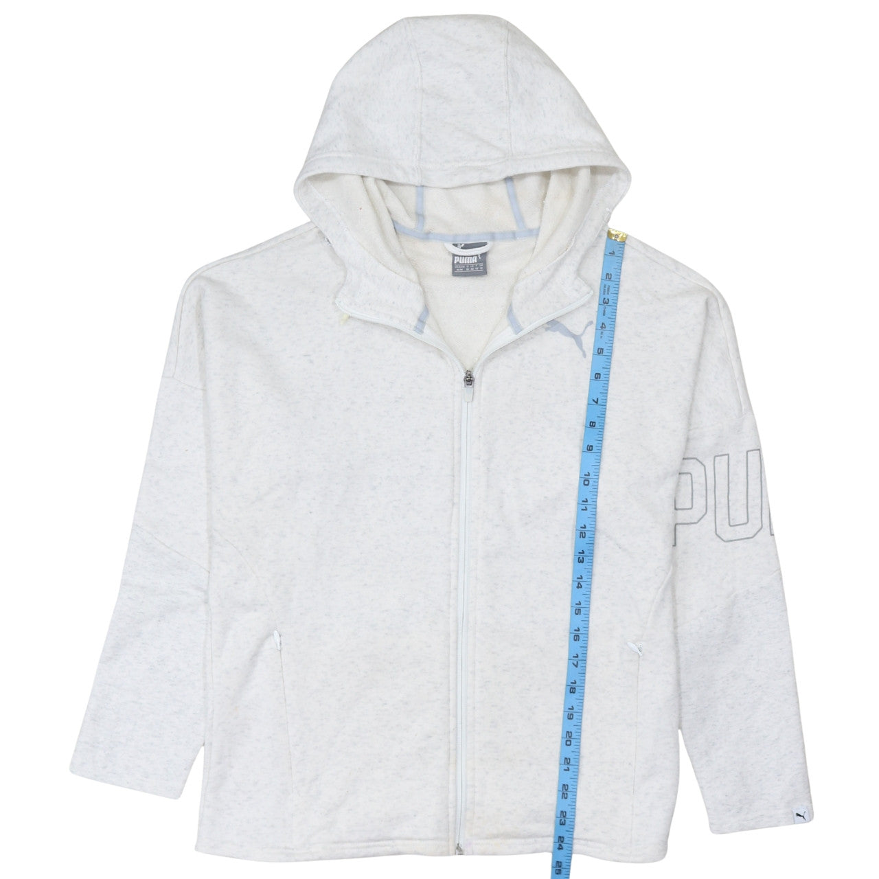 Puma Women's White Full Zip Hooded Sweatshirt Size 12 UK