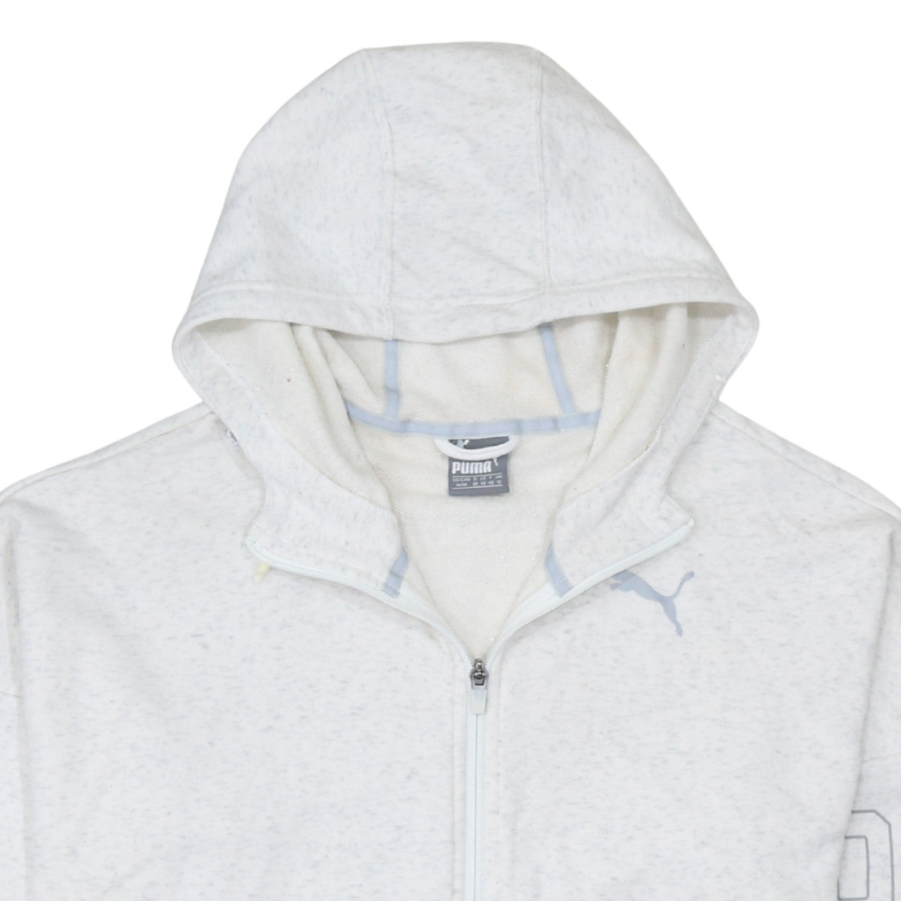 Puma Women's White Full Zip Hooded Sweatshirt Size 12 UK