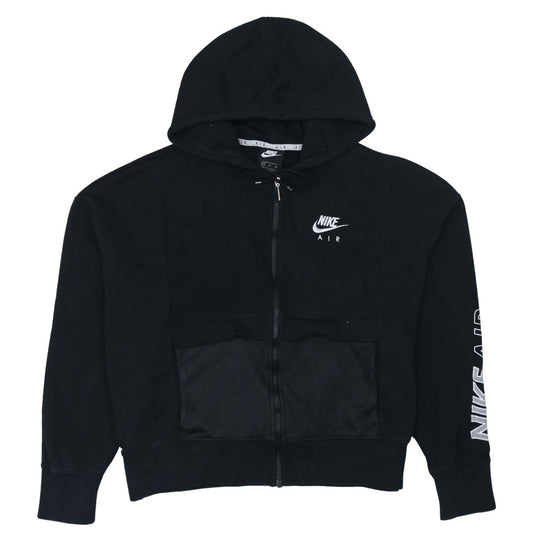 Nike Air Black Full Zip Hoodie XL Women's Cotton Blend Logo Hoodie
