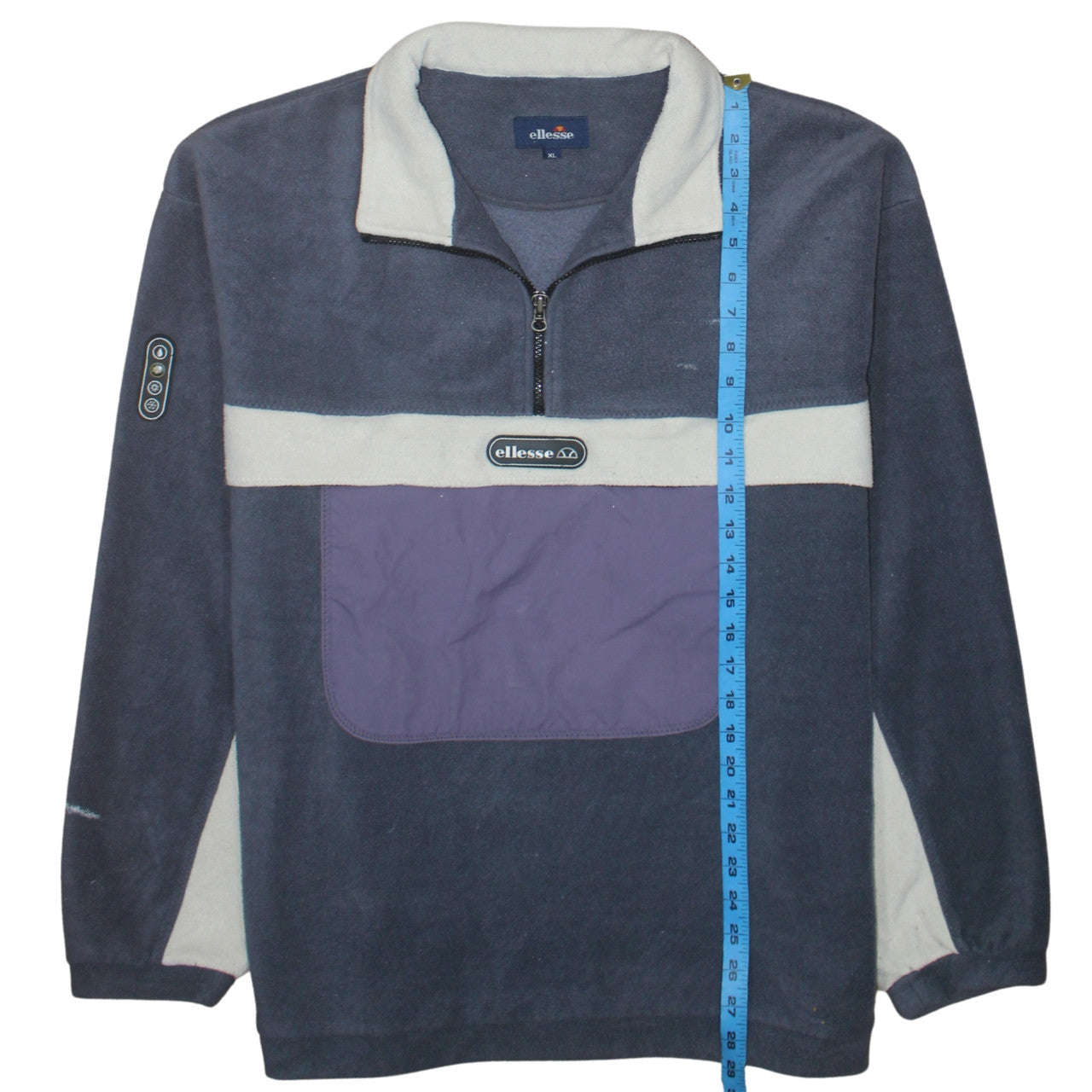 Ellesse Mens Blue XL Fleece 1/2 Zip Retro Pullover Sweatshirt