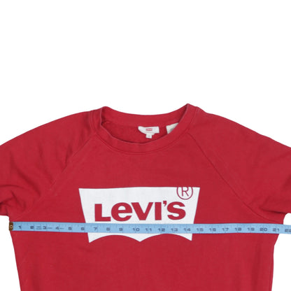 Levi's Men's Red Logo Crew Neck Pullover Sweatshirt Size S