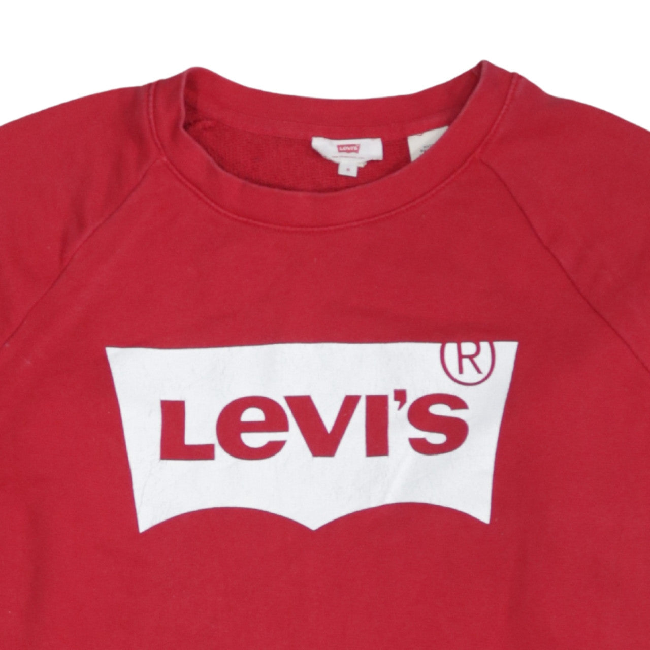 Levi's Men's Red Logo Crew Neck Pullover Sweatshirt Size S