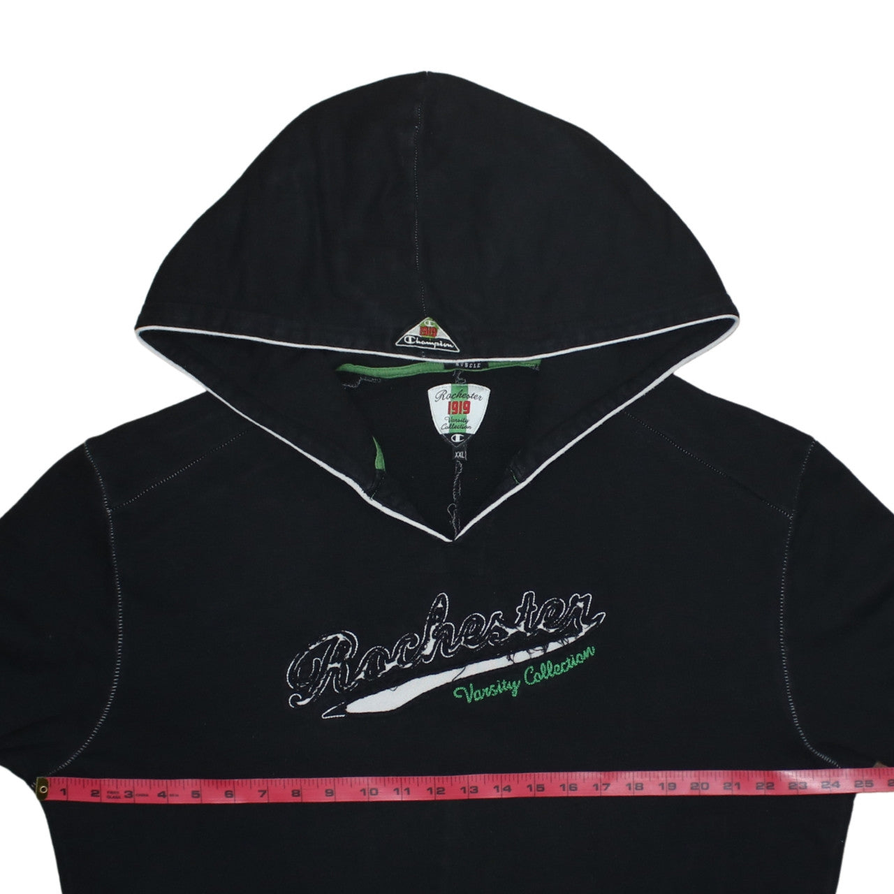 Champion Men’s Black Pullover Hoodie XXL Rochester Varsity Collection