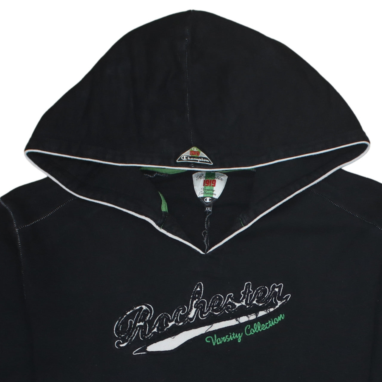 Champion Men’s Black Pullover Hoodie XXL Rochester Varsity Collection