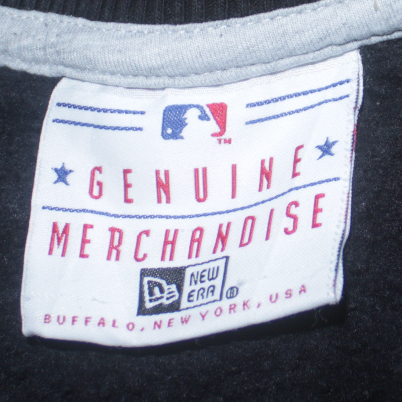 New Era Men Black L Pullover Crew Neck Baseball Sweatshirt