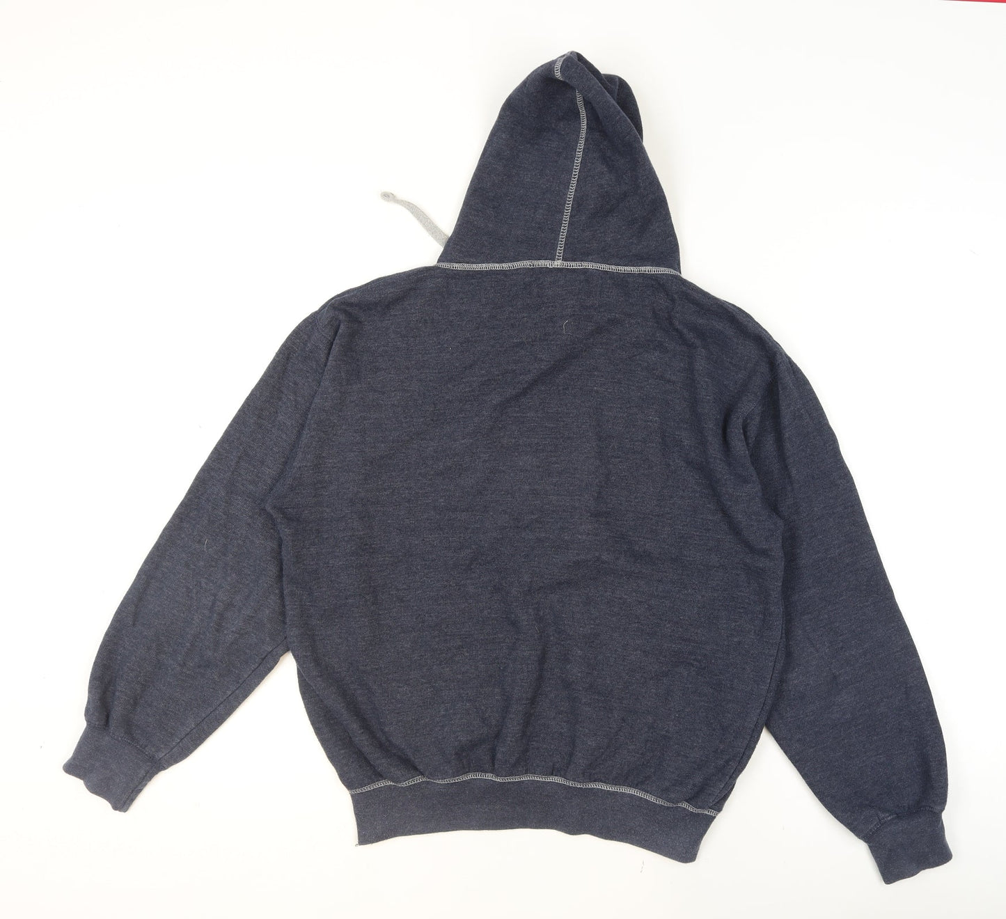 Universal Studios Men’s Blue Pullover Hoodie Medium Fleece Logo