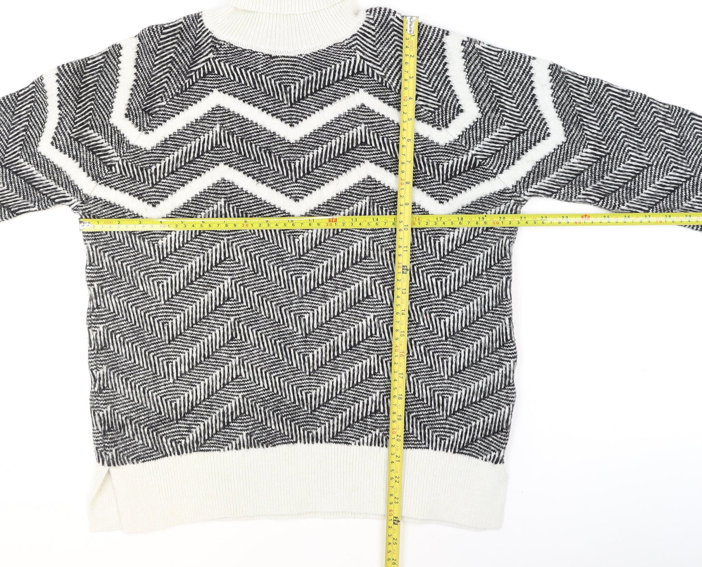 Marks and Spencer Women's Black Roll Neck Chunky Knit Jumper Size 18