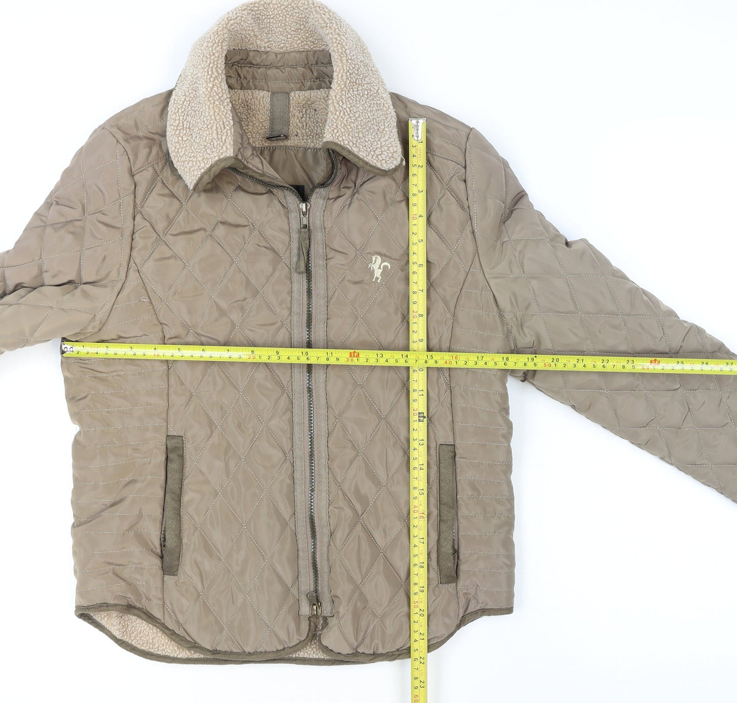 Coldene Women's Beige Quilted Full Zip Jacket Size S Outdoor Winter
