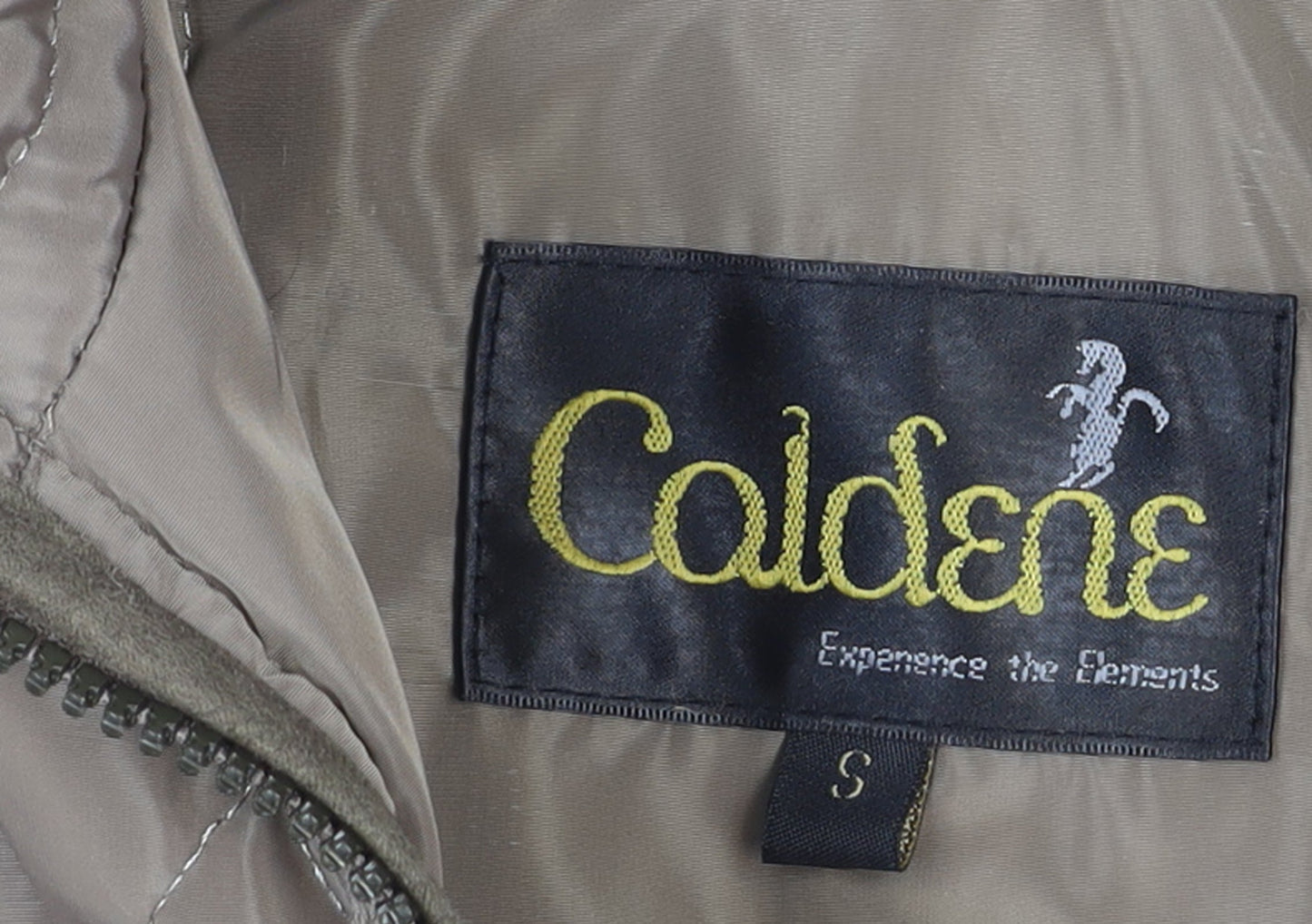 Coldene Women's Beige Quilted Full Zip Jacket Size S Outdoor Winter