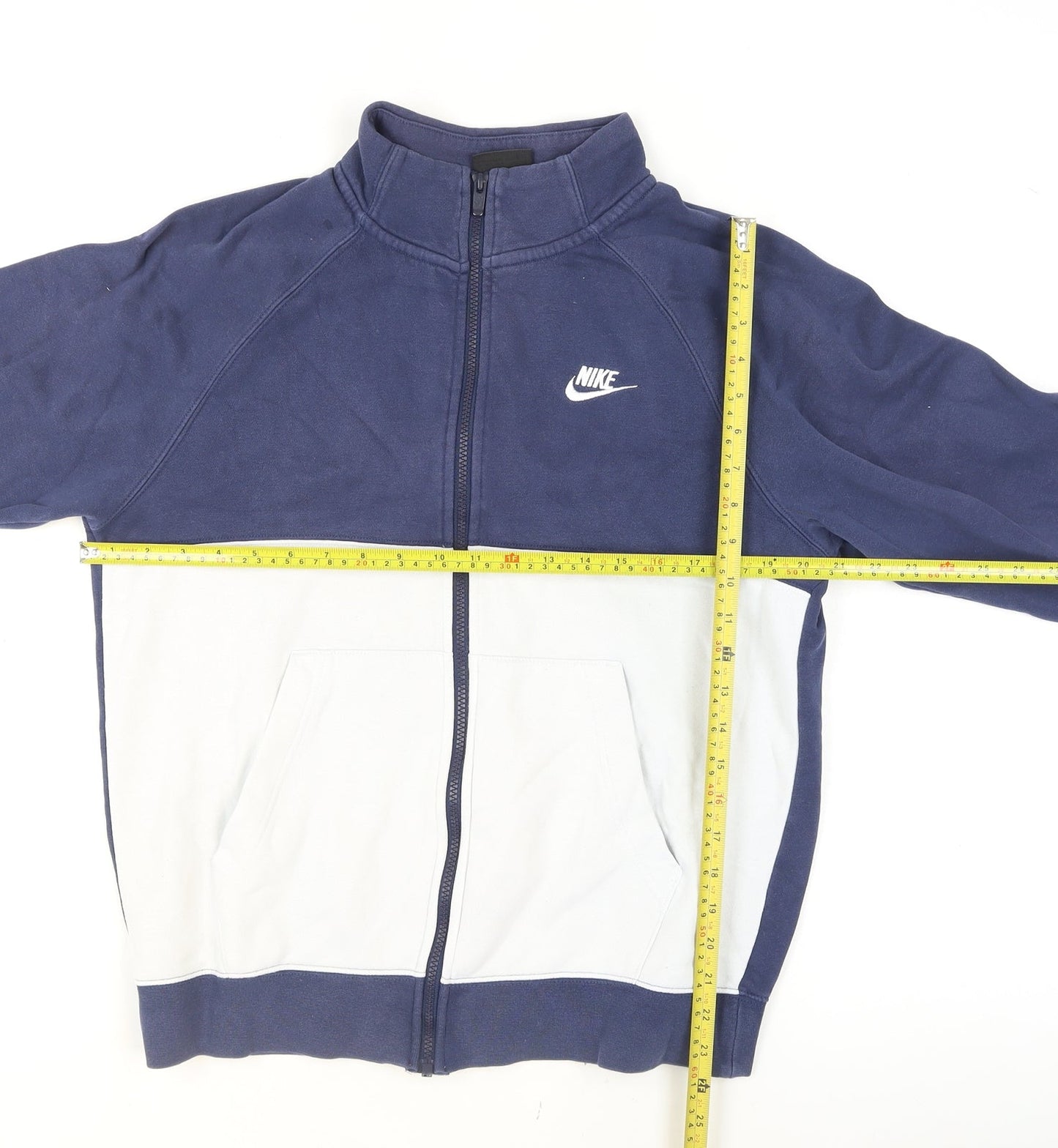 Nike Women's Blue Full Zip Hoodie Medium Cotton Blend Sweatshirt
