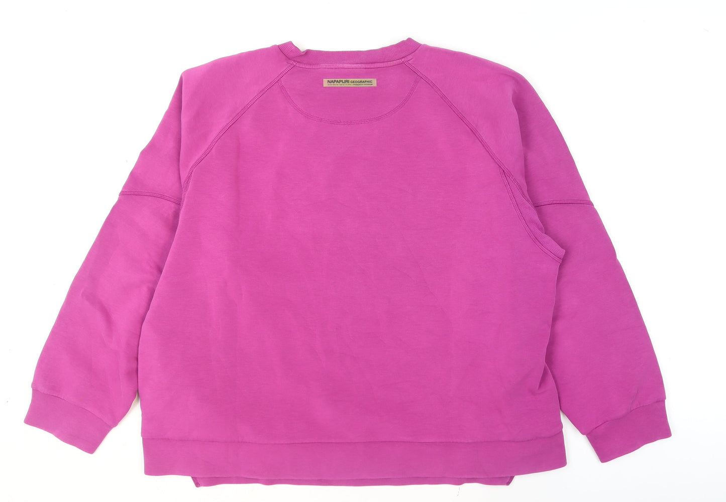 Napapijri Women’s Pink Crew Neck Cotton Sweatshirt Size L