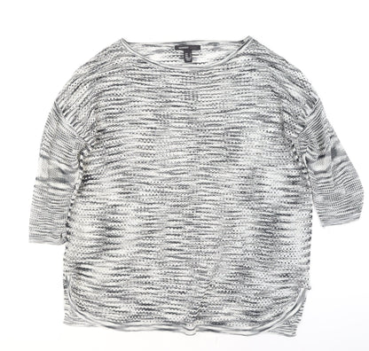Mango Women Grey Knit Open Pullover Jumper Size 12