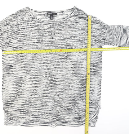 Mango Women Grey Knit Open Pullover Jumper Size 12