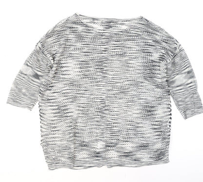 Mango Women Grey Knit Open Pullover Jumper Size 12
