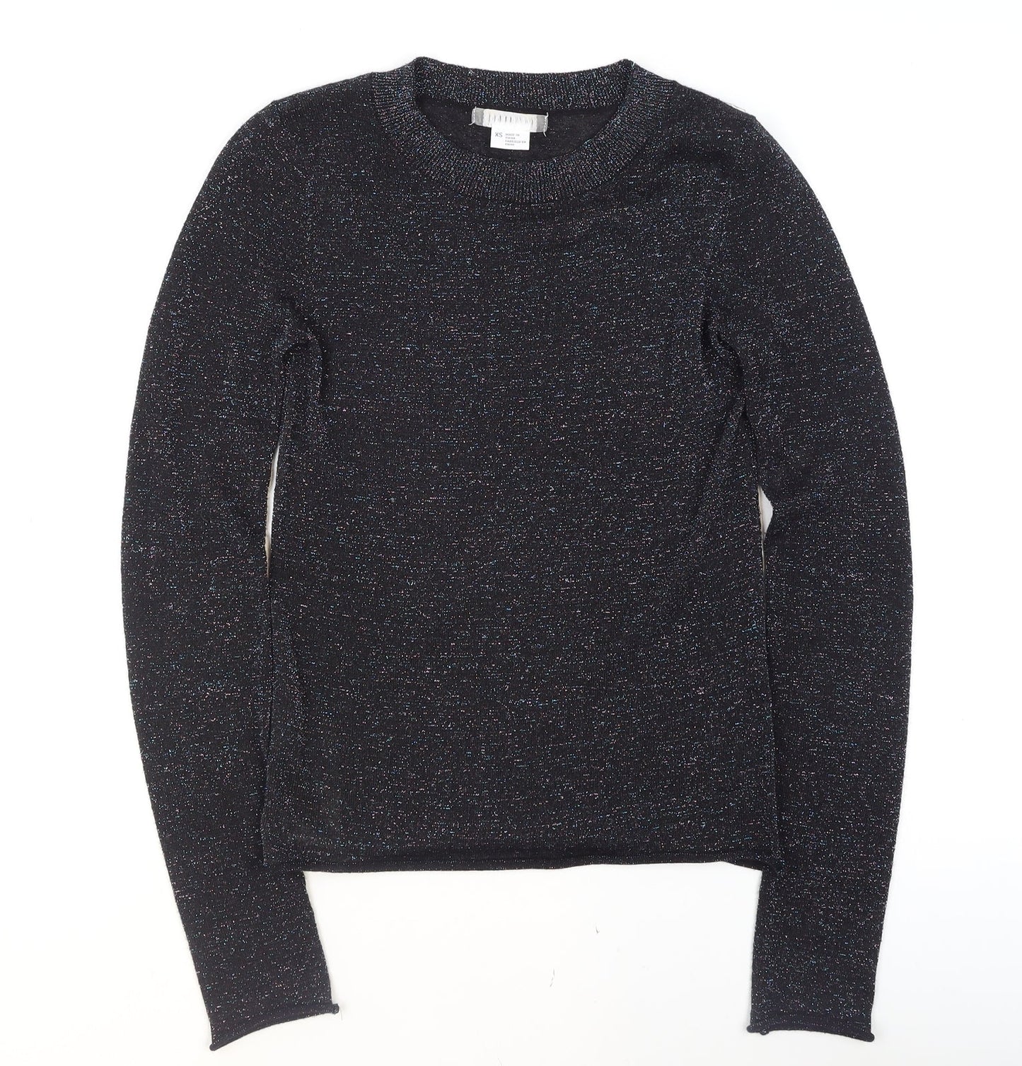 Cooperative Women's Black Glitter Knit XS Pullover Jumper