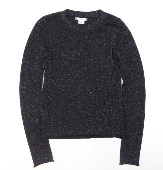 Cooperative Women's Black Glitter Knit XS Pullover Jumper